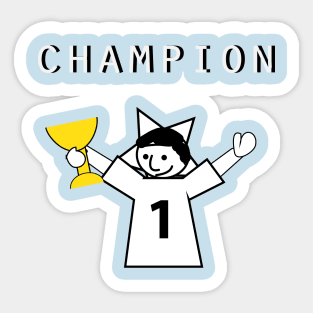 Champion with a trophy doodle Sticker